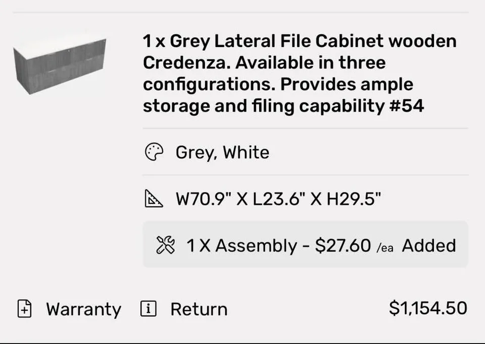Grey Lateral File Cabinet wooden Credenza image indicator(3)