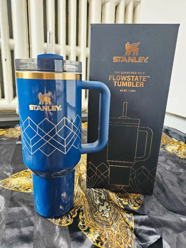 NEW Stanley Deco Collection Blue Gold Quencher Flowstate Tum