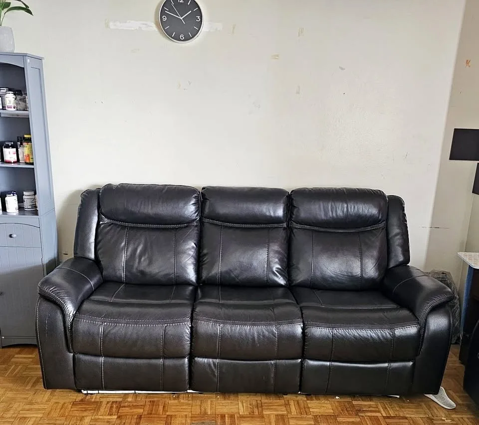 Gently Used Convertible Sofa Set with Recliner thumbnail