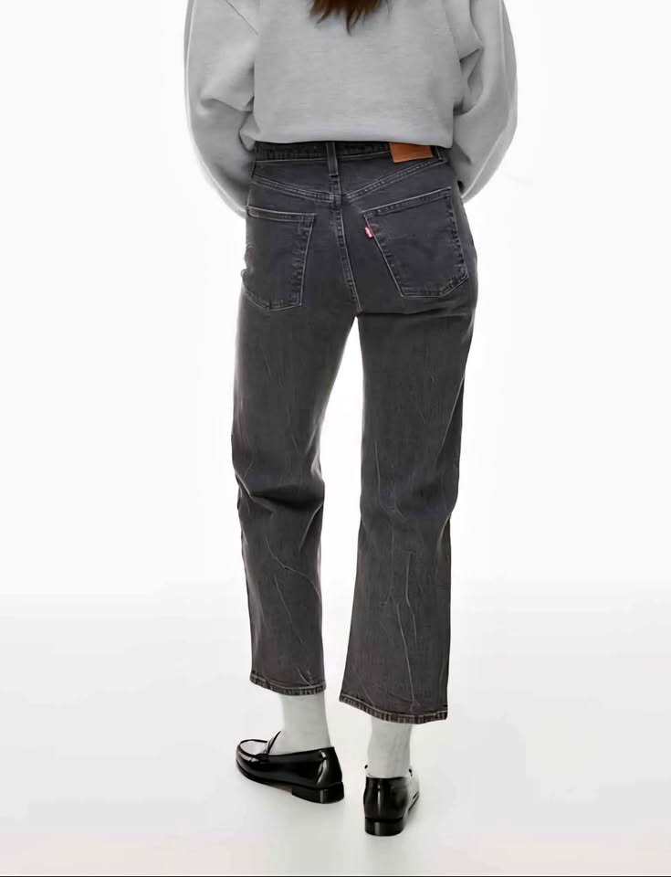 Size 28 Levis Ribcage Straight Ankle Dark Gray Women's Jeans