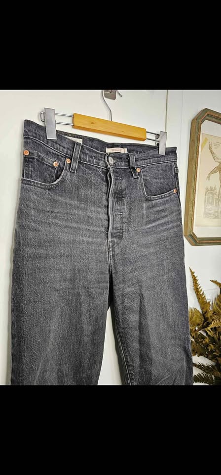 Size 28 Levis Ribcage Straight Ankle Dark Gray Women's Jeans - photo 3