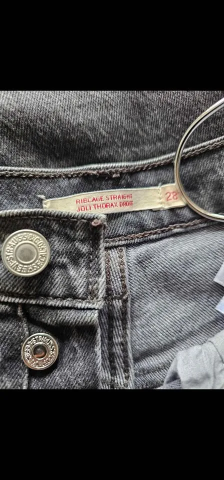 Size 28 Levis Ribcage Straight Ankle Dark Gray Women's Jeans image indicator(8)