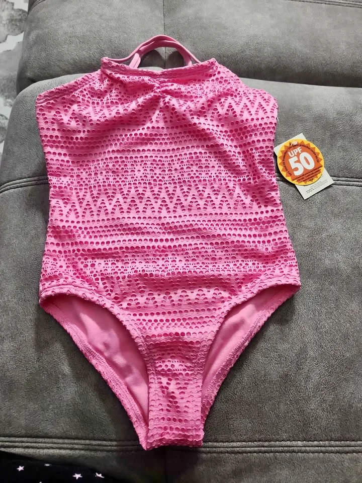 Cute Pink Girls’ Swimsuit – BNWT Size 6 🌸 thumbnail
