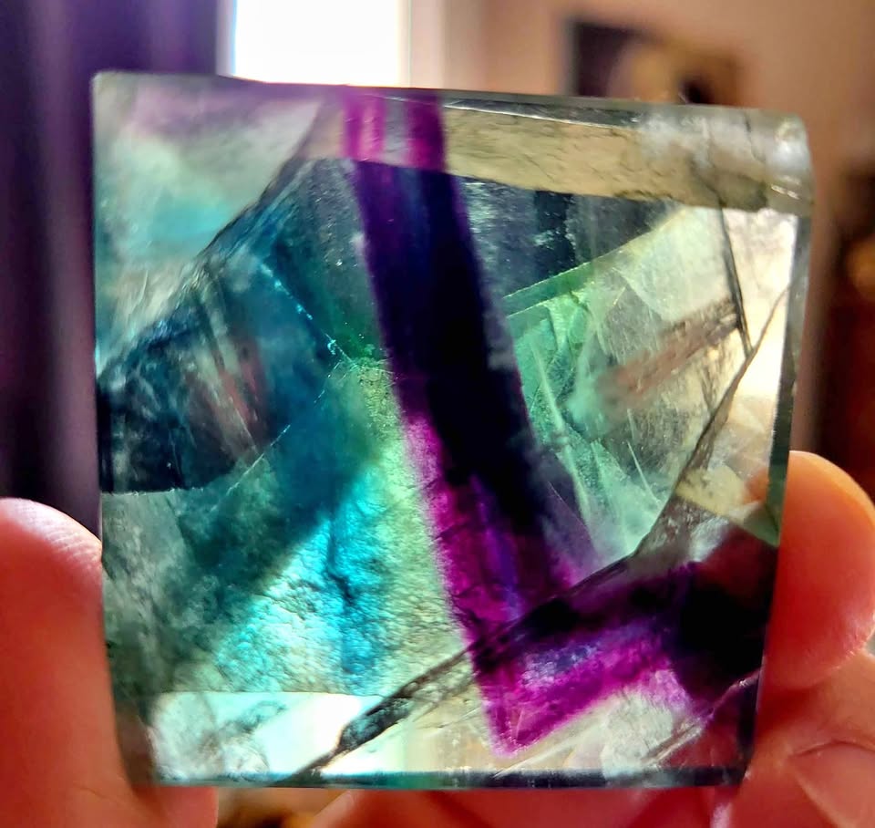 Rainbow Fluorite Pyramid