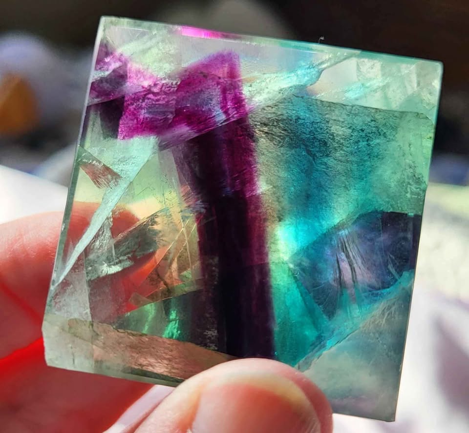 Rainbow Fluorite Pyramid - photo 2