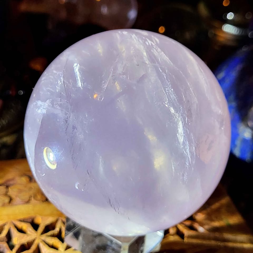 Star Lavender Rose Quartz Sphere - photo 2
