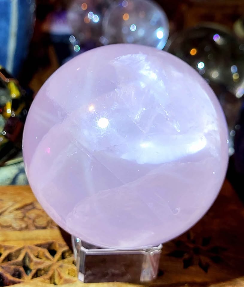 Star Lavender Rose Quartz Sphere - photo 3
