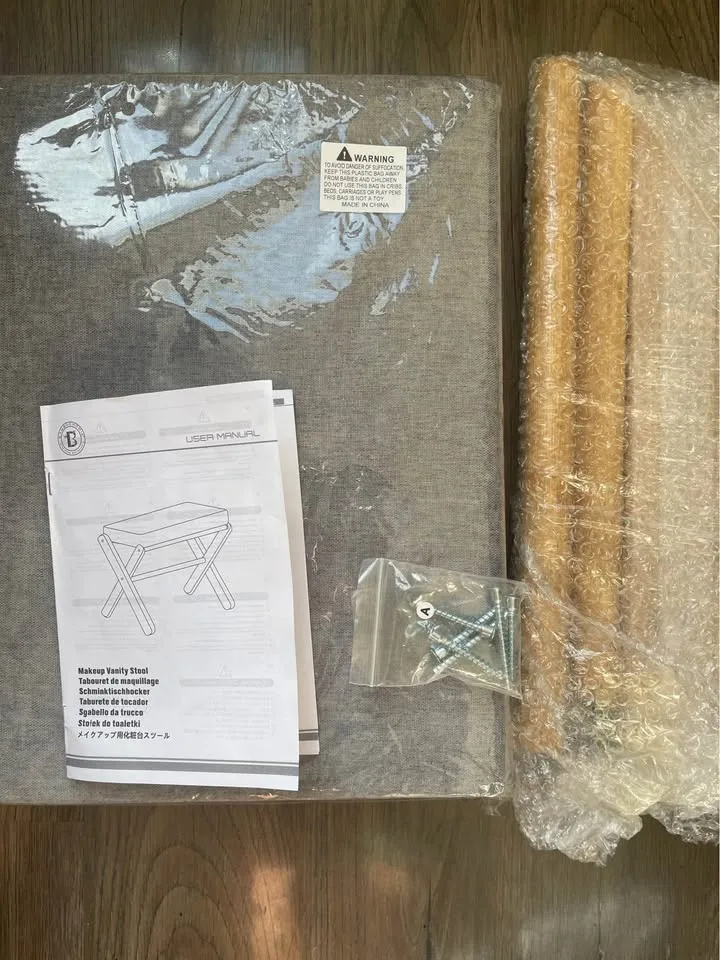 Foldable Ottoman Vanity Chair Stool image indicator(2)