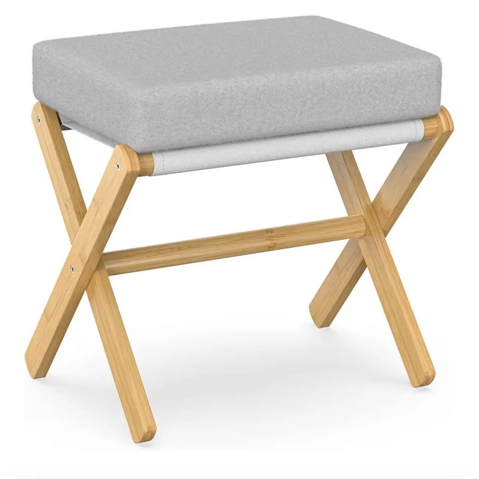 Foldable Ottoman Vanity Chair Stool image indicator(6)