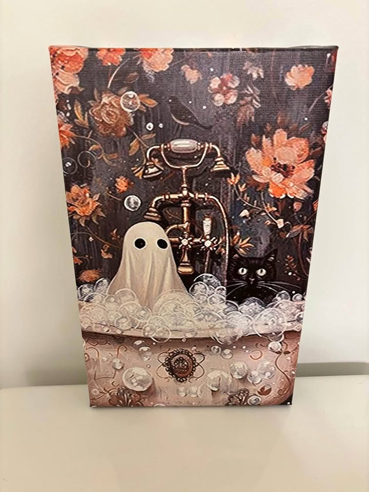 Clawfoot Tub Ghost Canvas