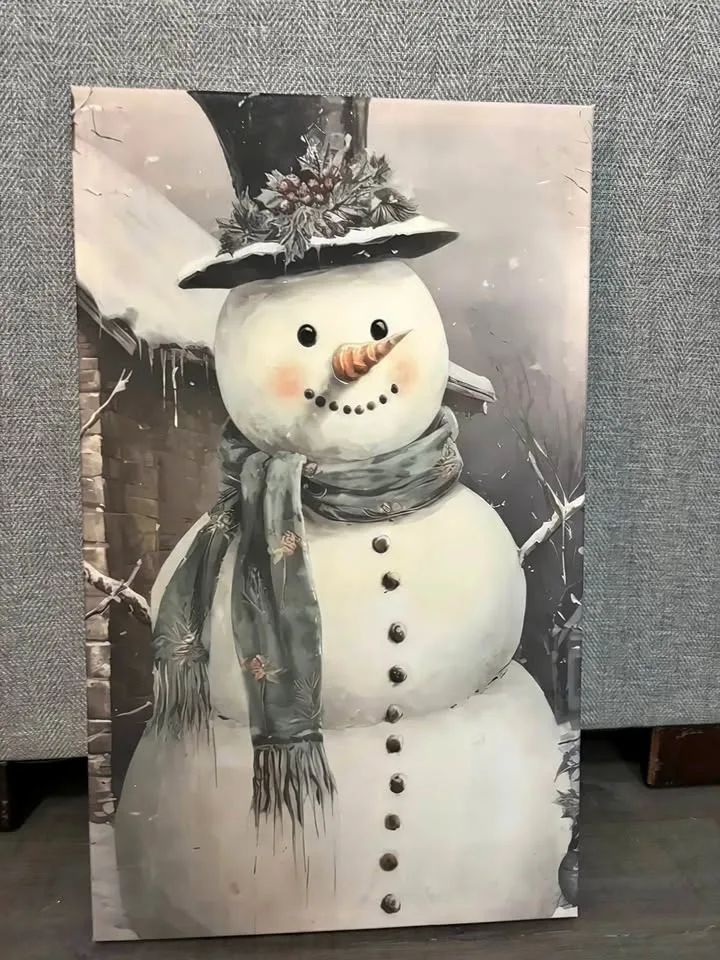 Snowman Canvas-Ready To Hang Wall Art thumbnail