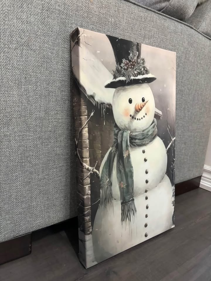 Snowman Canvas-Ready To Hang Wall Art - photo 3