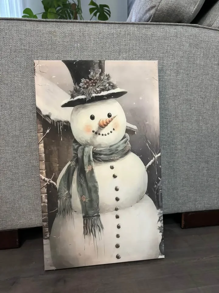 Snowman Canvas-Ready To Hang Wall Art image indicator(6)