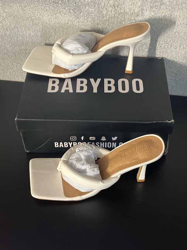 Babyboo White Heels-Size 6