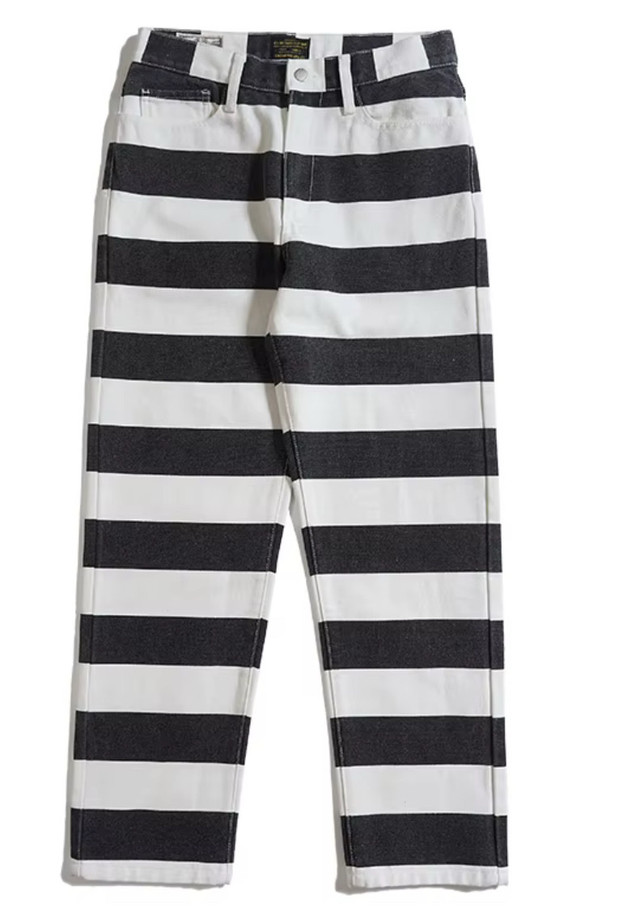 OKONKWO Striped Denim Pants-Size M