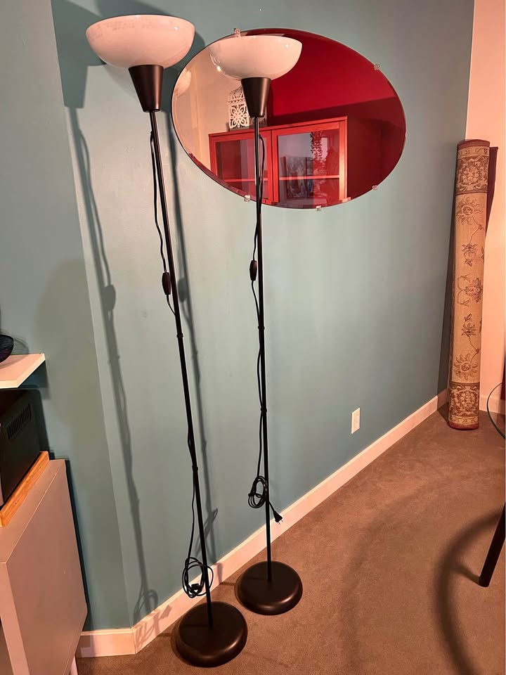 2 x Black IKEA Standing floor lamp