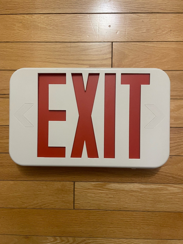 Exit Sign - red or green - 120v 277v battery backup
