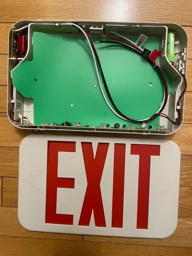 Exit Sign - red or green - 120v 277v battery backup - photo 2