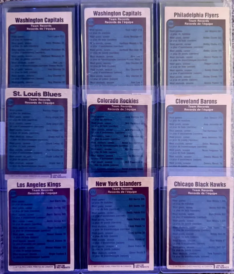 9 Vintage 1977 O-Pee-Chee Hockey Checklist Cards image indicator(2)