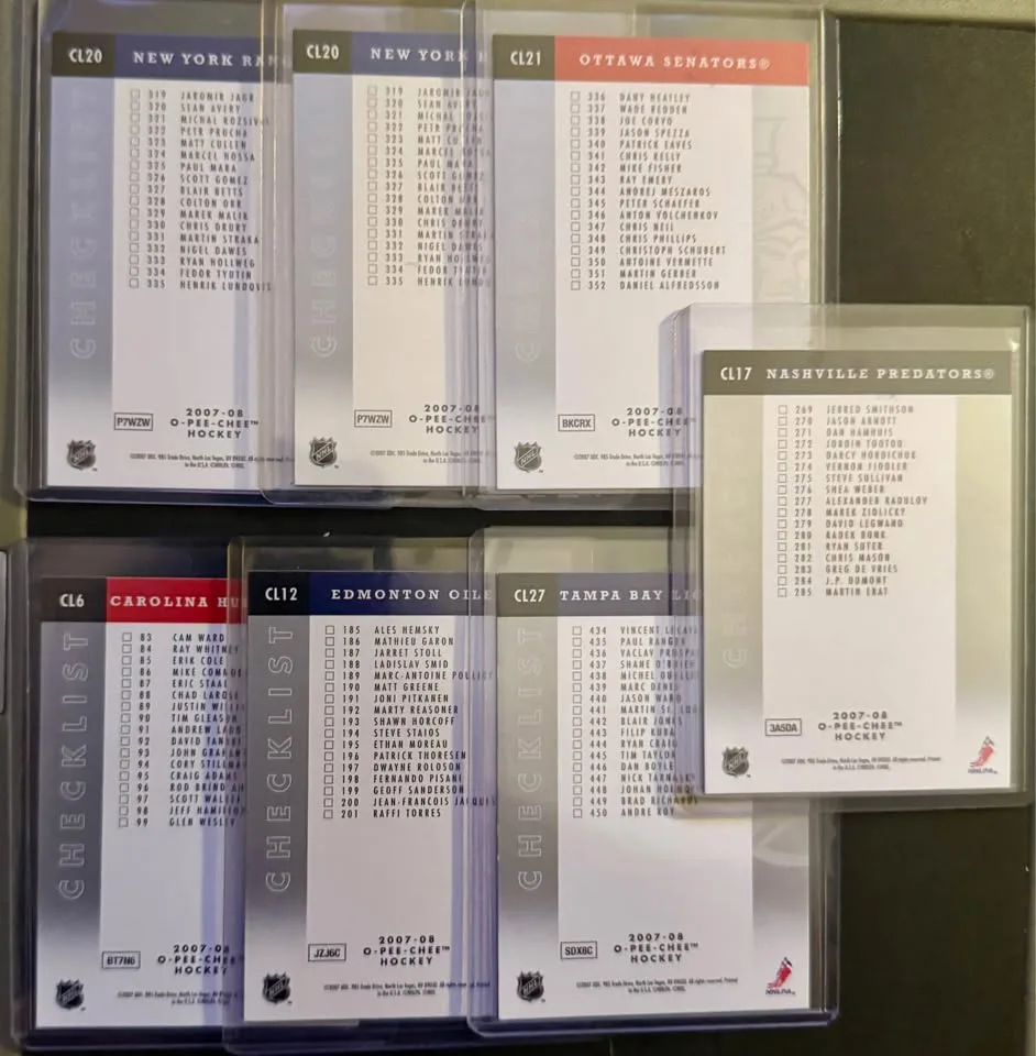 6 Check List Hockey Cards - 2007-08 O-Pee-Chee image indicator(2)