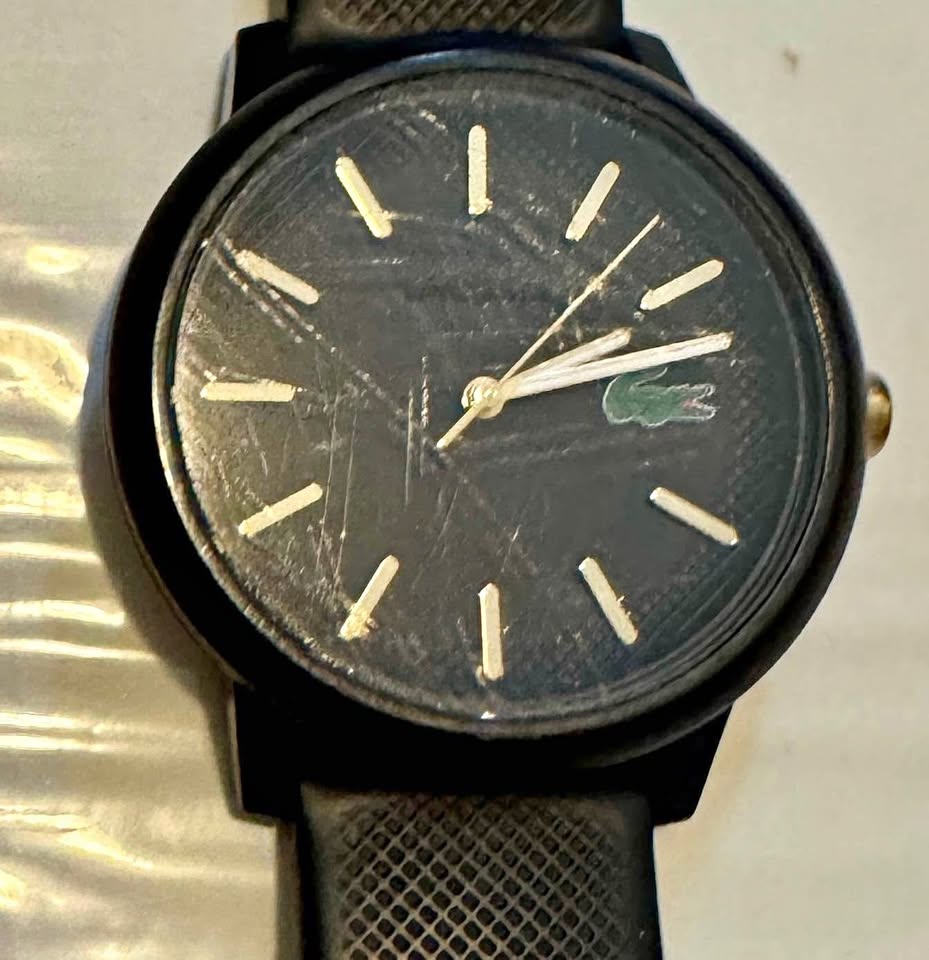 Used Lacoste 12.12 men's watch - front face scratched