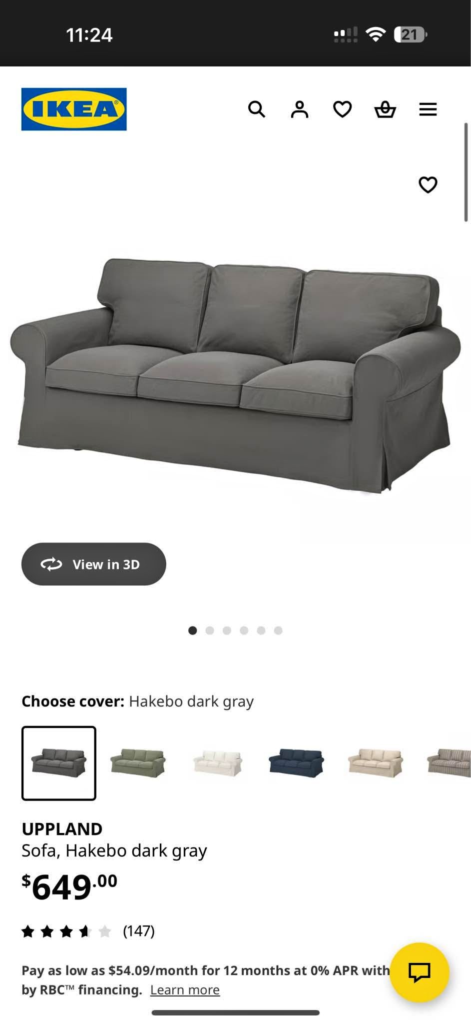 IKEA UPPLAND 3-Seater Sofa