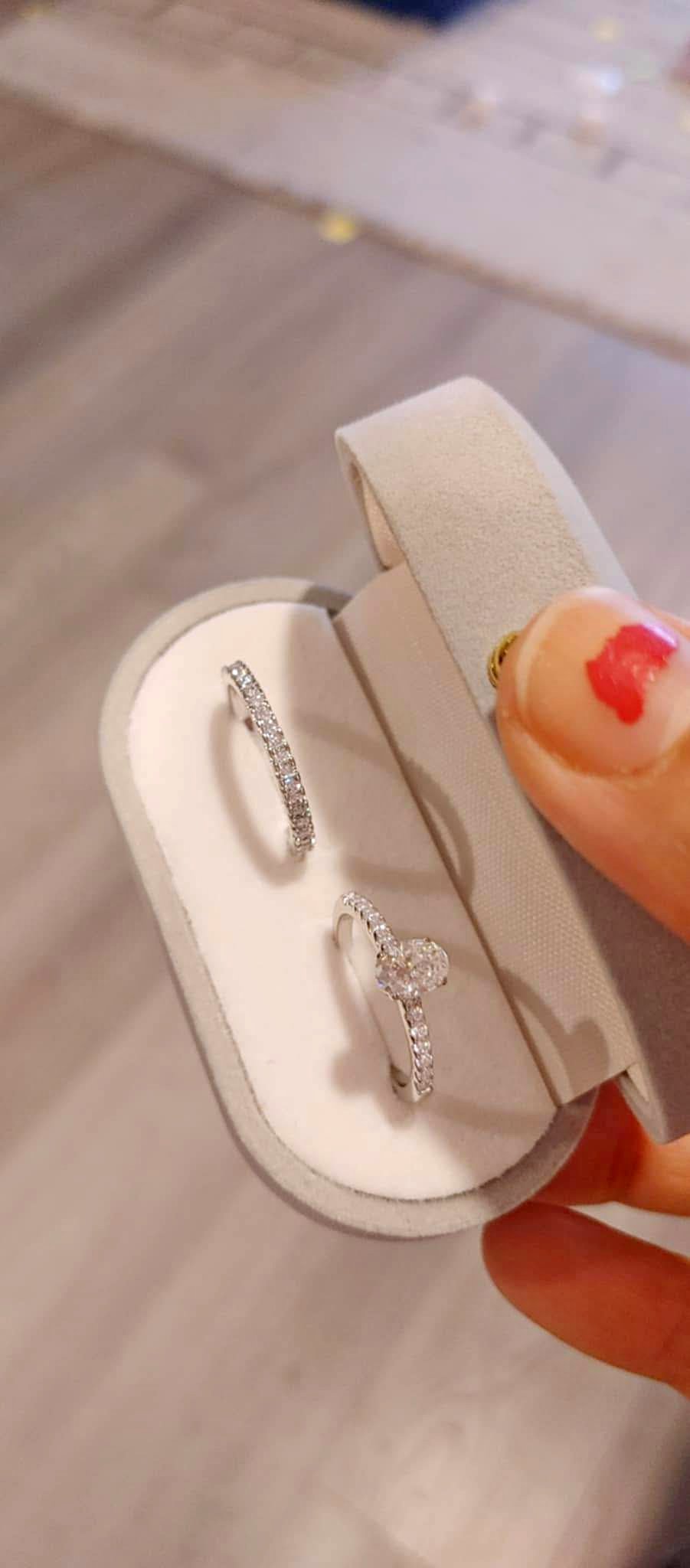 Brand new diamond 1.22 ct lab made cultivated ring pair