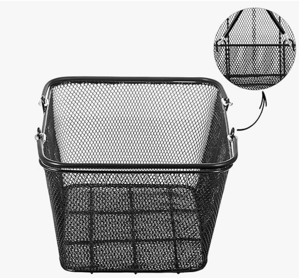 12 Black Metal Wire Shopping Baskets with Stand - photo 2