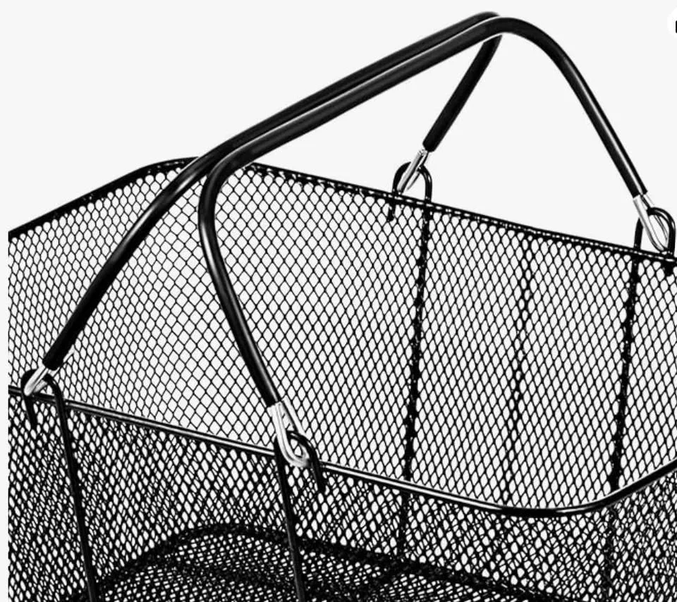 12 Black Metal Wire Shopping Baskets with Stand image indicator(3)