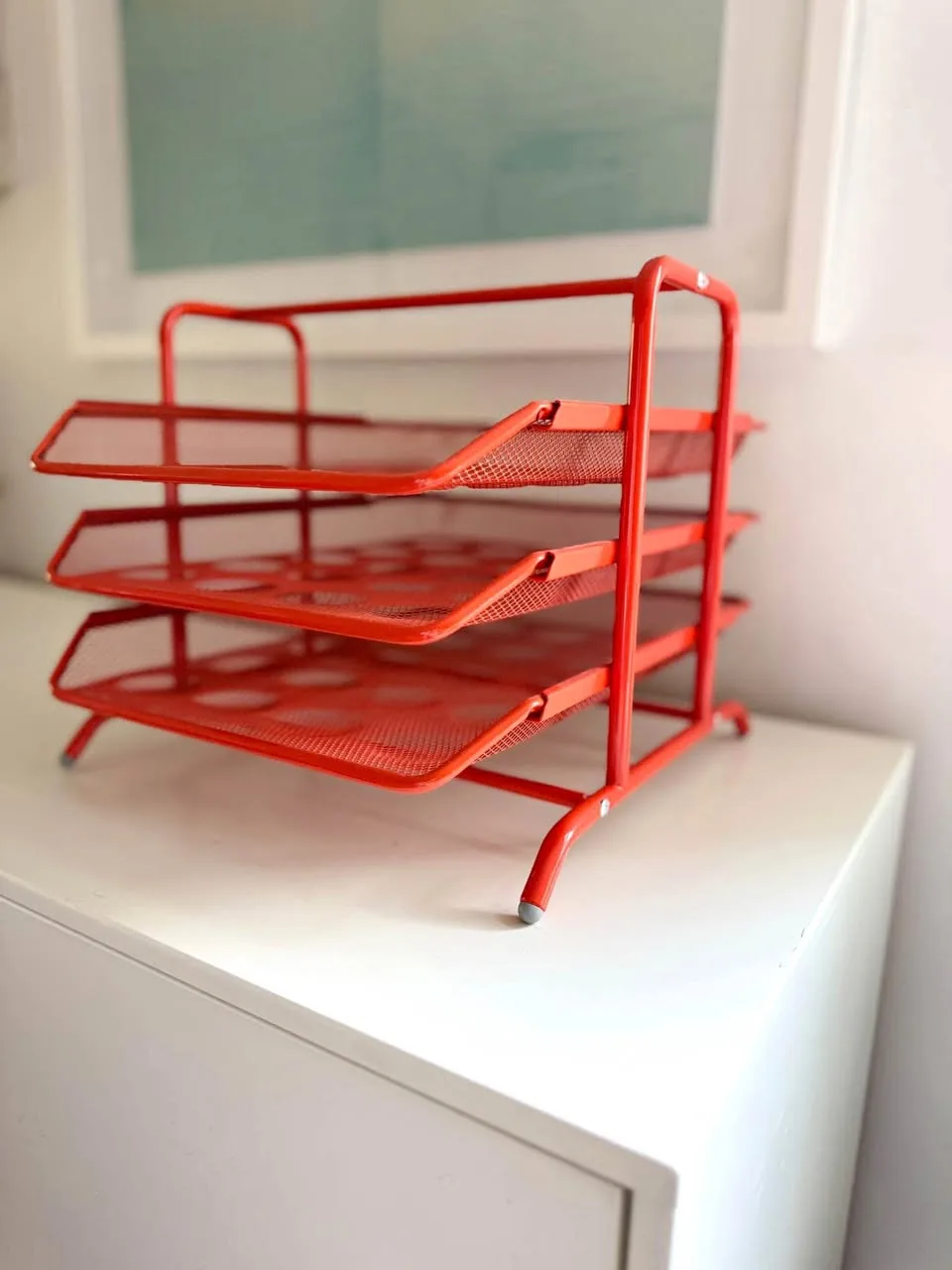 Vintage IKEA DOKUMENT Red 3-Tier Letter Tray