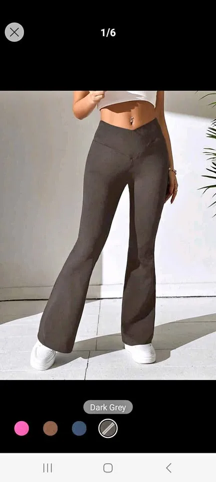 NEW Grey Flare Pants - Size M Petite thumbnail