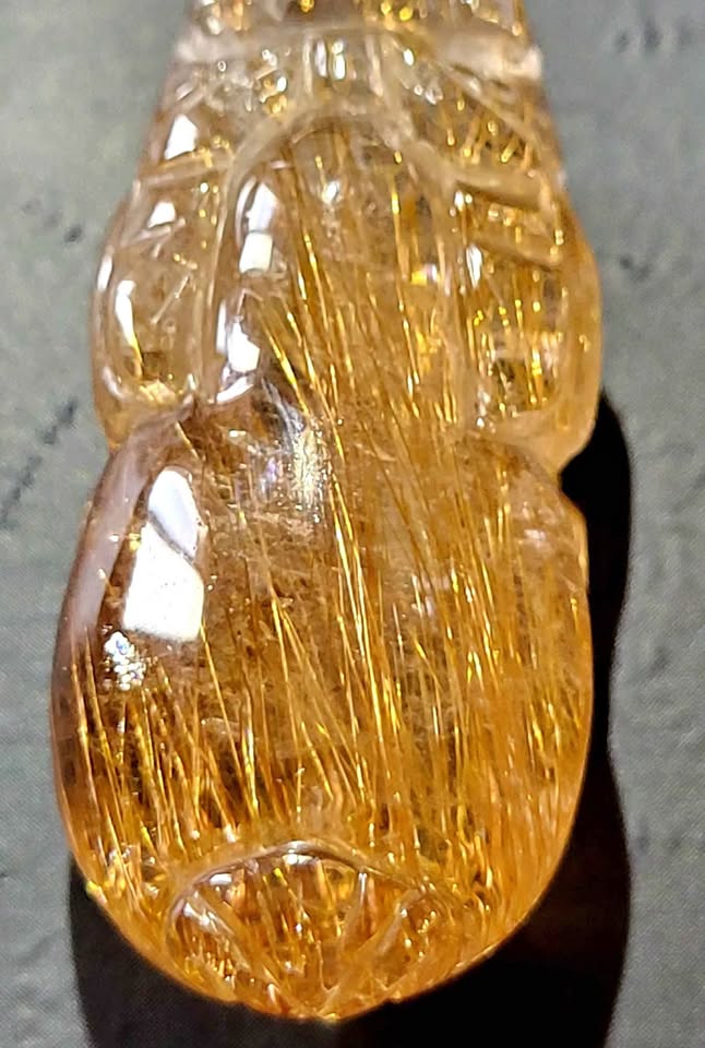 Gold Rutilated Quartz Crystal Pixiu