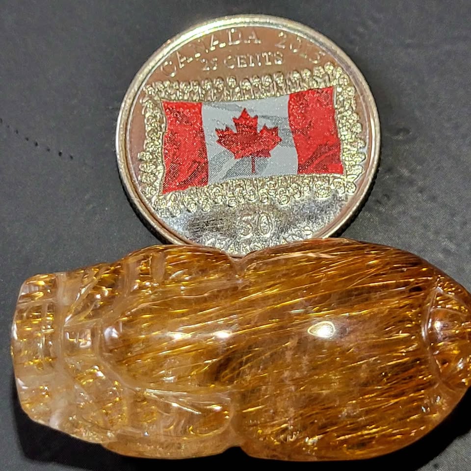 Gold Rutilated Quartz Crystal Pixiu - photo 2