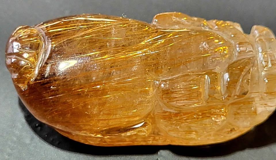 Gold Rutilated Quartz Crystal Pixiu - photo 3