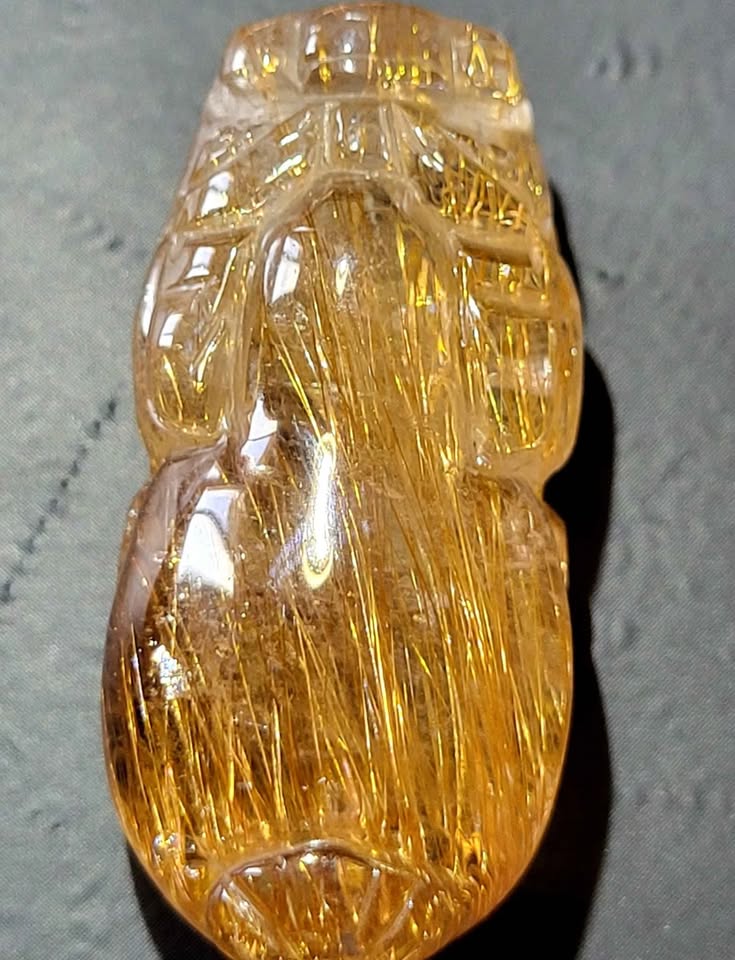Gold Rutilated Quartz Crystal Pixiu - photo 4