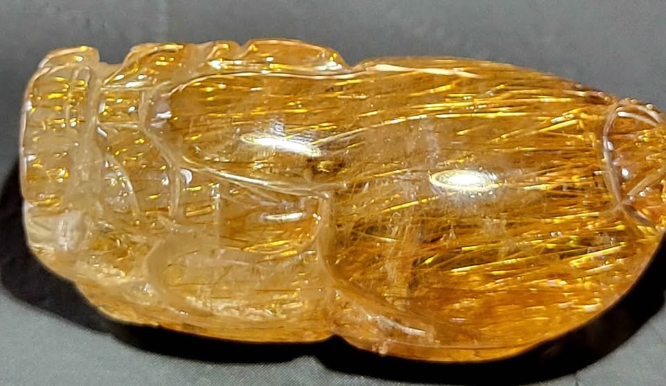 Gold Rutilated Quartz Crystal Pixiu - photo 5