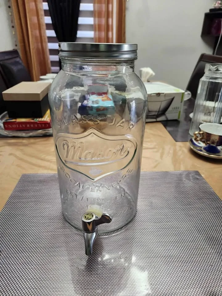 Mason Glass Jar with Tap to Dispense Drinks. One Gallon image indicator(2)