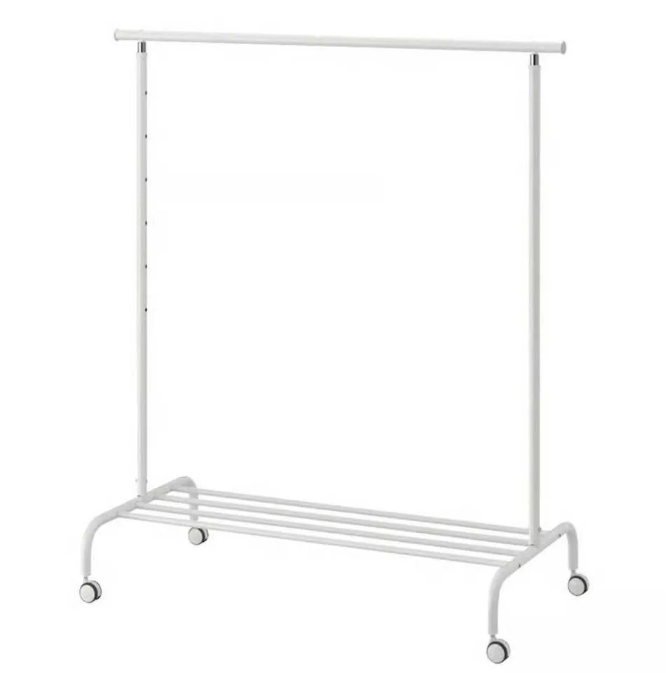 IKEA Clothes Rack with wheels- White thumbnail
