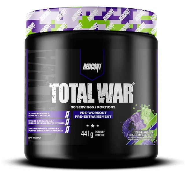 REDCON1 Total War Pre Workout Powder, Sour Gummy Bear thumbnail