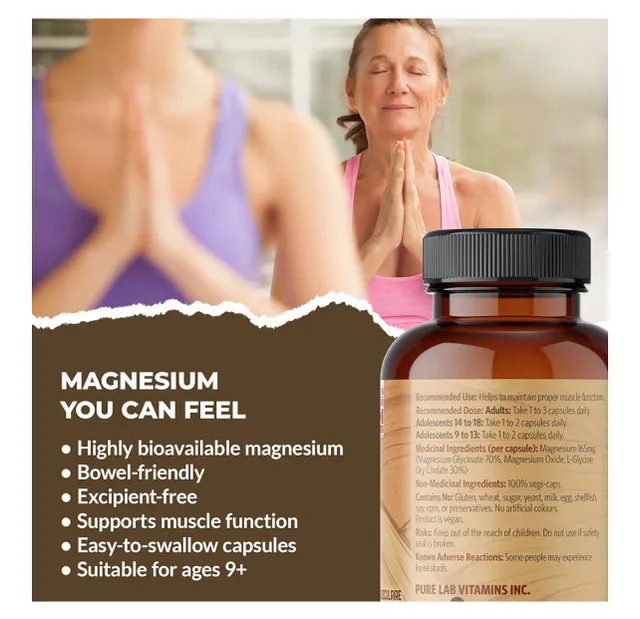 Pure Lab Vitamins Magnesium Glycinate - 120 Vegicaps image indicator(4)