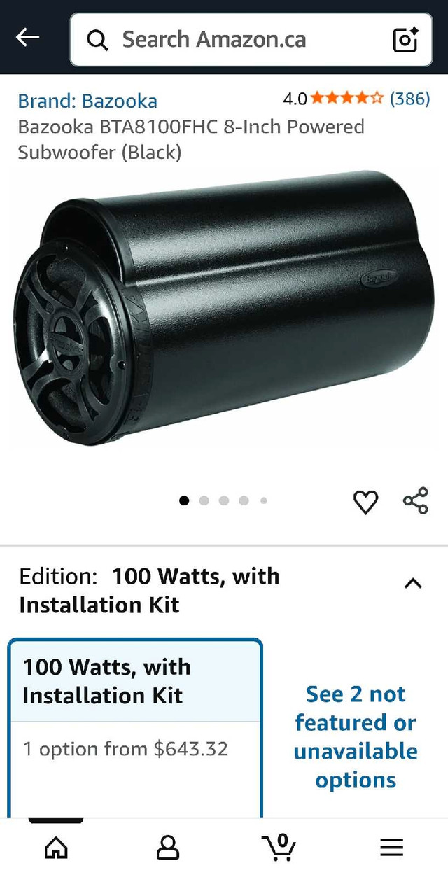 New 8" Amplifier Bazooka Bass Tube with Fast installation kits