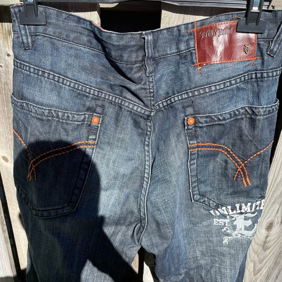 Vintage ecko baggy faded distressed jeans 👖 🐗 size 34 - photo 4