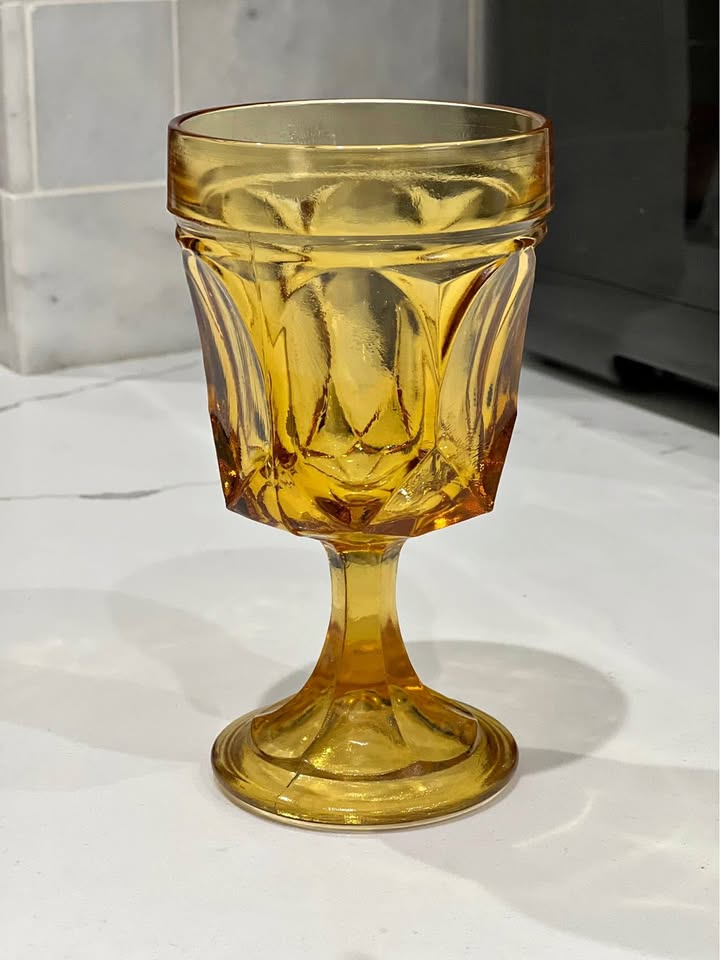 Anchor Hocking Fairfield Amber Goblet
