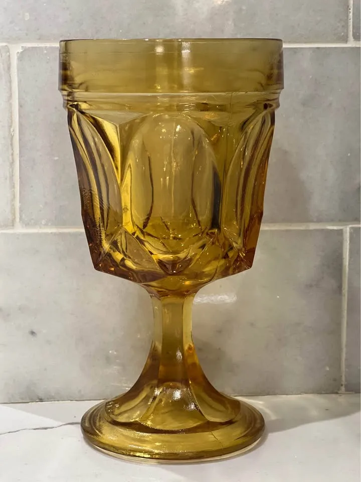 Anchor Hocking Fairfield Amber Goblet image indicator(2)