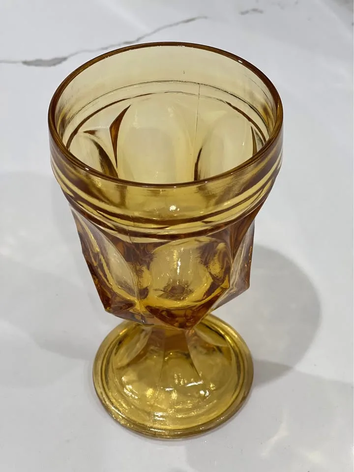 Anchor Hocking Fairfield Amber Goblet image indicator(3)