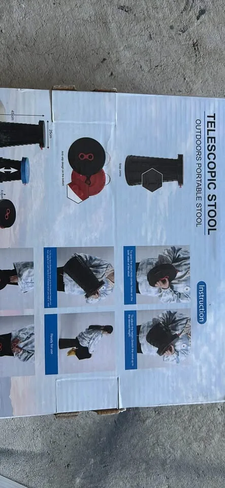 Telescopic outdoor folding stool - black image indicator(4)