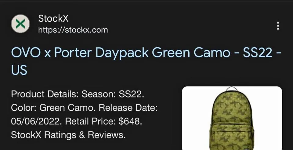 🦉 OVO x PORTER Green Backpack – Made in Japan 🇯🇵 (Brand New) thumbnail