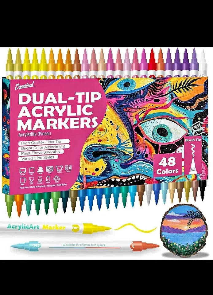 New - dual tip acrylic marker - kids gift thumbnail