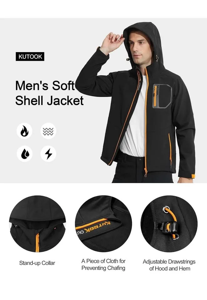 New - men jacket Softshell Jacket Lightweight Thermal image indicator(4)