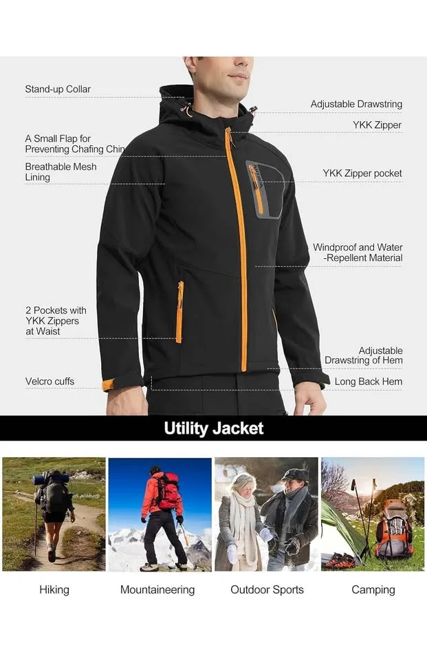 New - men jacket Softshell Jacket Lightweight Thermal image indicator(6)